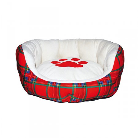 Corbeille ouatinée Doogy Ecossais rouge