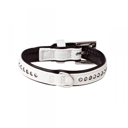 Collier réglable strass 1 rang blanc/noir