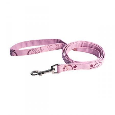 Laisse tissu Doogy rose